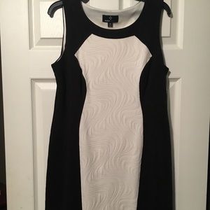 Black and white cocktail dress
